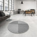 Round Patterned Cloud Gray Rug in a Office, pat3551gry