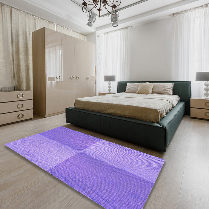 Patterned Purple Rug in a Bedroom, pat3551pur