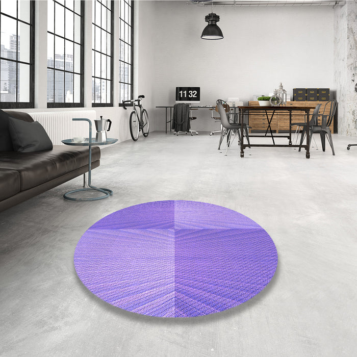Round Patterned Purple Rug in a Office, pat3551pur