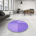 Round Patterned Purple Rug in a Office, pat3551pur