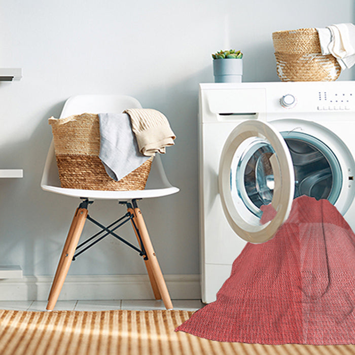 Machine Washable Transitional Fire Red Rug in a Washing Machine, wshpat3551rd