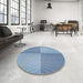 Round Patterned Steel Blue Novelty Rug in a Office, pat3551