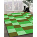 Patterned Seaweed Green Rug in Family Room, pat3552grn