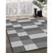 Patterned Cloud Gray Rug in Family Room, pat3552gry