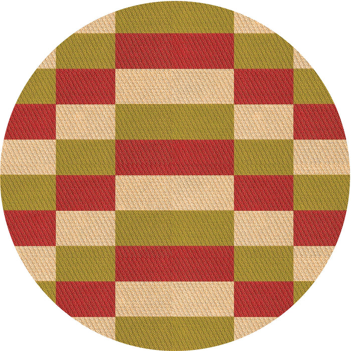 Square Patterned Orange Rug, pat3552org