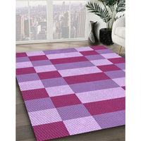 Patterned Magenta Pink Rug, pat3552pur