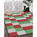 Machine Washable Transitional Green Rug in a Family Room, wshpat3552