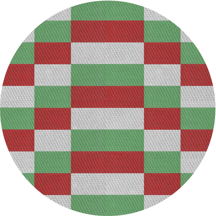 Sideview of Patterned Green Novelty Rug, pat3552