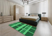 Patterned Deep Emerald Green Rug in a Bedroom, pat3553grn