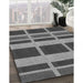 Patterned Dark Gray Rug in Family Room, pat3553gry