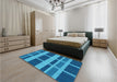 Patterned Blue Rug in a Bedroom, pat3553lblu