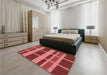 Round Machine Washable Transitional Red Rug in a Office, wshpat3553rd