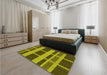 Patterned Green Rug in a Bedroom, pat3553yw