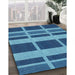 Machine Washable Transitional Blueberry Blue Rug in a Family Room, wshpat3553