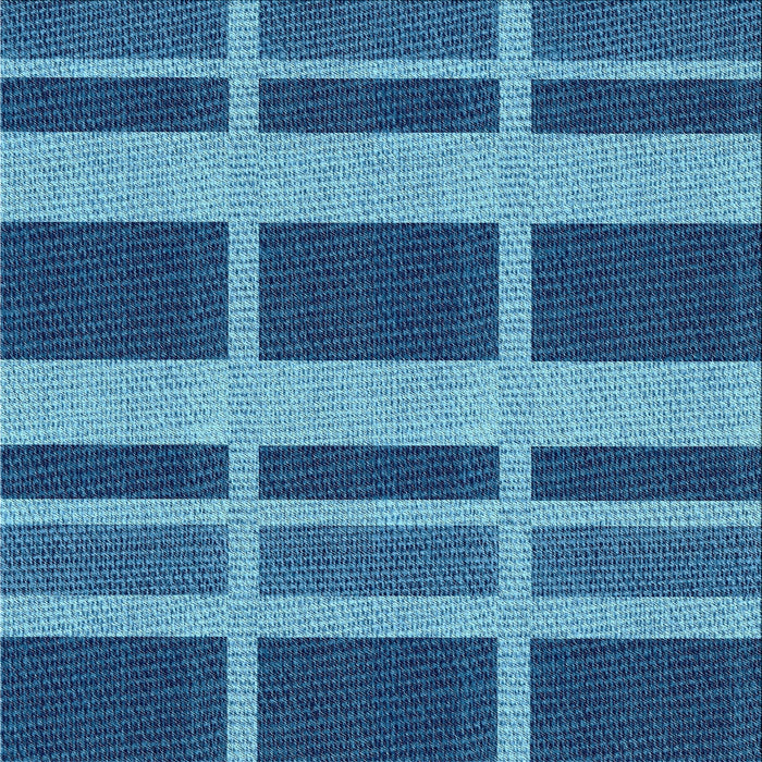 Square Patterned Blue Novelty Rug, pat3553