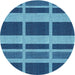 Sideview of Patterned Blue Novelty Rug, pat3553