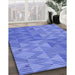 Patterned Sky Blue Rug in Family Room, pat3554blu