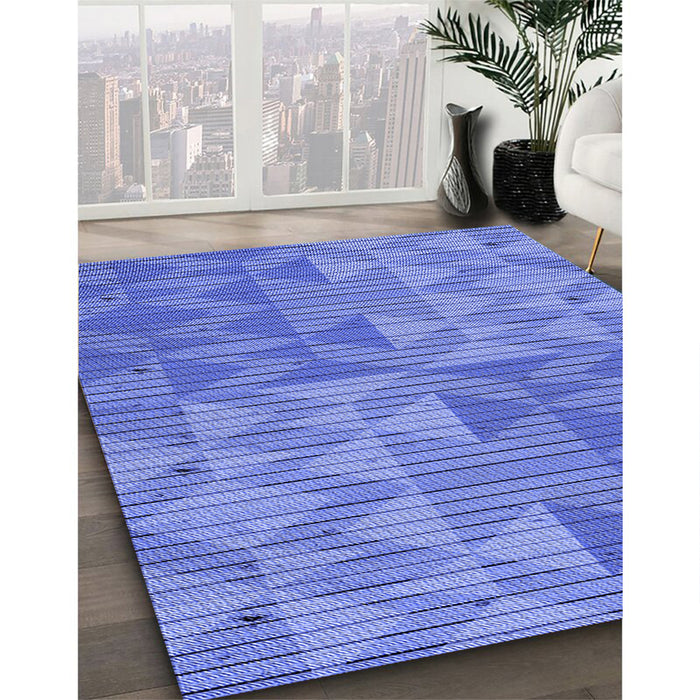 Machine Washable Transitional Sky Blue Rug in a Family Room, wshpat3554blu
