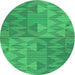 Square Patterned Neon Green Rug, pat3554grn