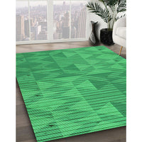 Patterned Neon Green Rug, pat3554grn