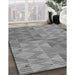 Patterned Ash Gray Rug in Family Room, pat3554gry