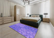 Patterned Purple Mimosa Purple Rug in a Bedroom, pat3554pur