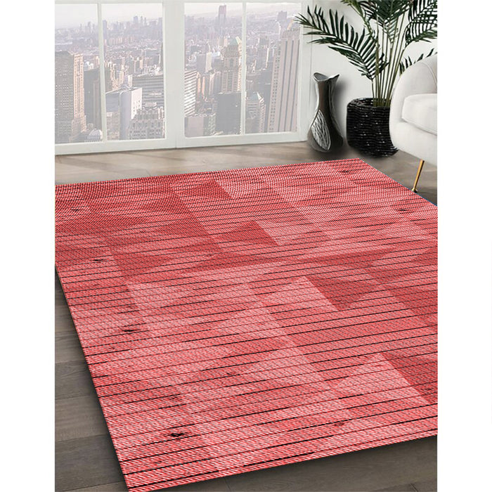 Machine Washable Transitional Red Rug in a Family Room, wshpat3554rd