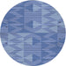 Sideview of Patterned Sky Blue Novelty Rug, pat3554