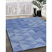 Machine Washable Transitional Sky Blue Rug in a Family Room, wshpat3554