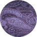 Square Patterned Plum Purple Rug, pat3555blu