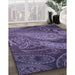 Machine Washable Transitional Plum Purple Rug in a Family Room, wshpat3555blu