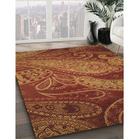 Patterned Orange Rug, pat3555brn