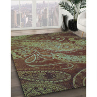 Patterned Red Brown Rug, pat3555lblu