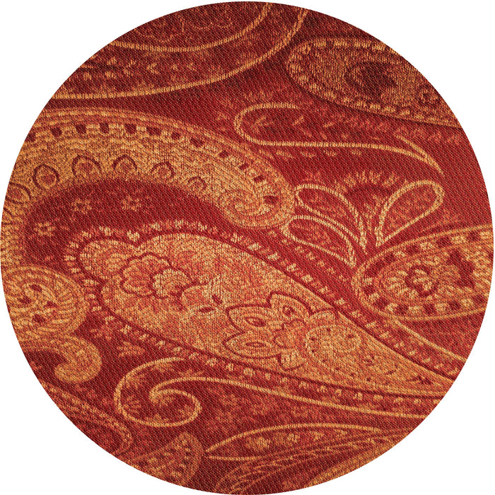 Square Patterned Orange Red Orange Rug, pat3555org