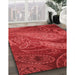 Patterned Red Rug in Family Room, pat3555rd