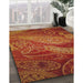 Patterned Orange Novelty Rug in Family Room, pat3555