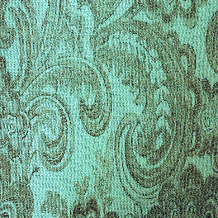 Machine Washable Transitional Medium Turquoise Green Rug, wshpat3556lblu