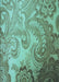 Patterned Medium Turquoise Green Rug, pat3556lblu