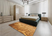 Patterned Orange Rug in a Bedroom, pat3556org