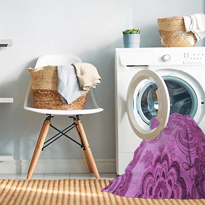 Machine Washable Transitional Violet Purple Rug in a Washing Machine, wshpat3556pur
