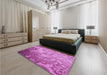 Patterned Violet Purple Rug in a Bedroom, pat3556pur