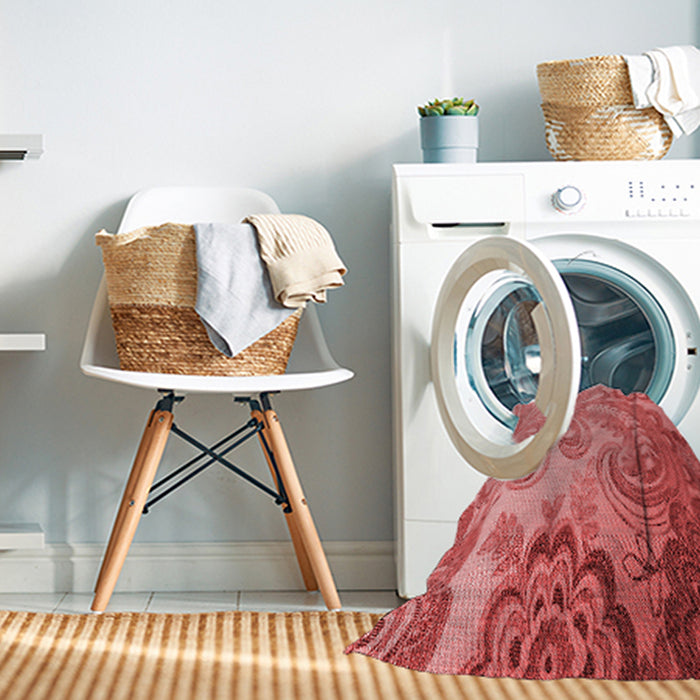 Machine Washable Transitional Red Rug in a Washing Machine, wshpat3556rd
