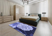 Patterned Jeans Blue Rug in a Bedroom, pat3557blu