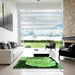 Machine Washable Transitional Emerald Green Rug in a Kitchen, wshpat3557grn