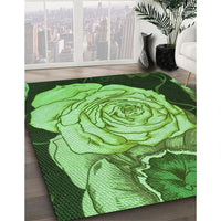 Patterned Emerald Green Rug, pat3557grn