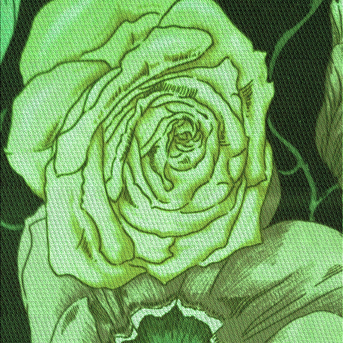 Patterned Emerald Green Rug, pat3557grn