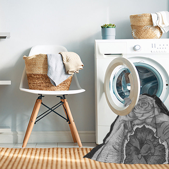 Machine Washable Transitional Silver Gray Rug in a Washing Machine, wshpat3557gry