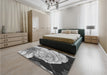 Patterned Silver Gray Rug in a Bedroom, pat3557gry