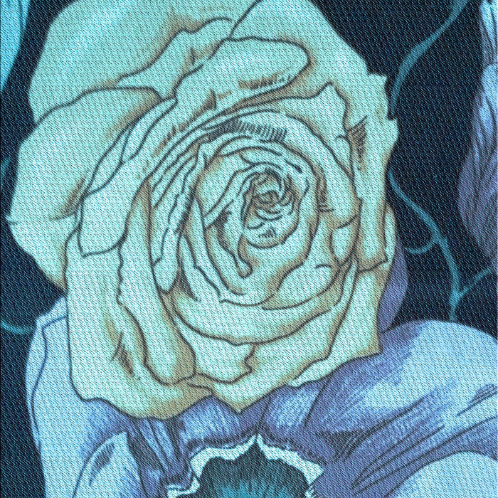 Machine Washable Transitional Blue Rug, wshpat3557lblu