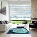 Machine Washable Transitional Blue Rug in a Kitchen, wshpat3557lblu